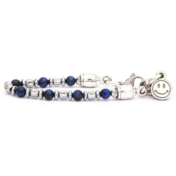 Bracciale Bambini Croce Occhio di Tigre Blu Ematite Misura S -  Gioielleria Amadori