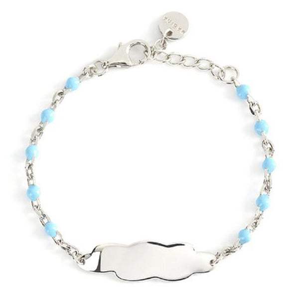 Bracciale Bambino in Argento con Targhetta Nuvola Azzurro Mabina - Gioielleria  Amadori