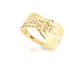 Anello Donna Fascia Fantasia in Oro Giallo