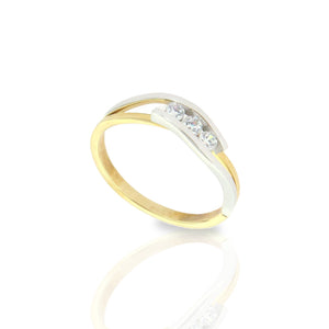 Anello Donna Trilogy in Oro 2 Colori con Zirconi