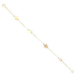 Bracciale Bambina Battesimo in Oro con Stelle