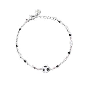 Bracciale Bambino in Argento con pallone e inserti neri Mabina Gioielli