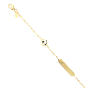 Bracciale Battesimo Bambino in Oro Giallo con Pallone