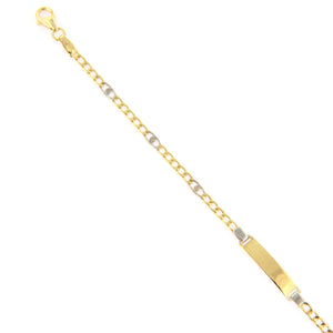 Bracciale Battesimo in Oro Giallo e Bianco con Targhetta