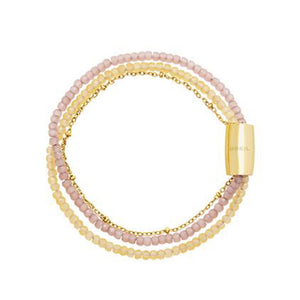 Bracciale Donna Acciaio Gold Cristalli Lilla Gialli Magnetica System Breil