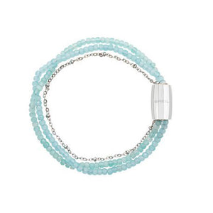 Bracciale Donna Acciaio Silver Cristalli Azzurri Magnetica System Breil