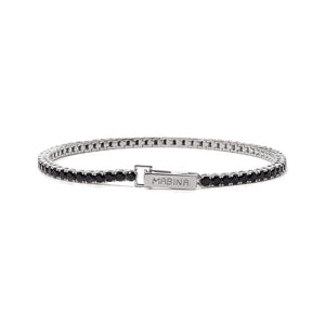 Bracciale Donna Tennis Zirconi Neri in Argento Mabina Gioielli