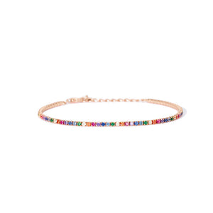 Bracciale Donna in Argento Rose Mini Tennis Multicolor Mabina Gioielli