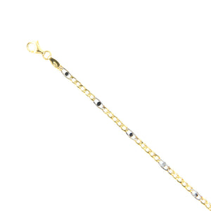 Bracciale Unisex in Oro Bianco e Giallo con Maglia Alternata