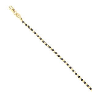 Bracciale Unisex in Oro Giallo con sfere diamantate e Spinello Nero