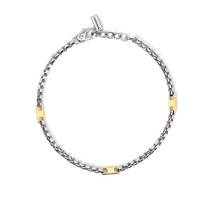 Bracciale Uomo in Argento con elementi placcati oro Mabina Gioielli