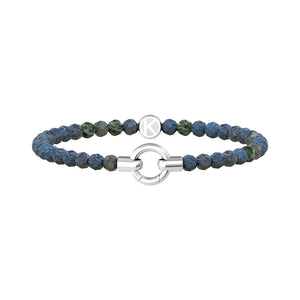 Bracciale in Acciaio con agata azzurra striata Componibile By You Mamanonmama 732204 Kidult