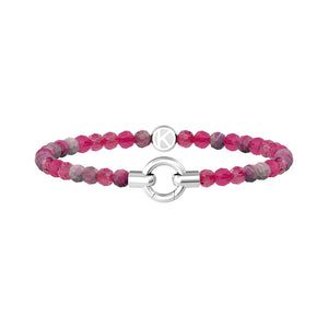 Bracciale in Acciaio con agata fucsia striata Componibile By You Mamanonmama 732201 Kidult