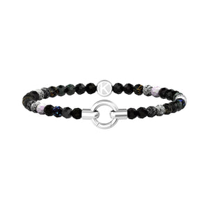 Bracciale in Acciaio con agata nera striata Componibile By You Mamanonmama 732203 Kidult