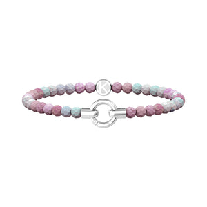 Bracciale in Acciaio con agata rosa striata Componibile By You Mamanonmama 732202 Kidult