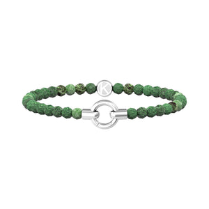 Bracciale in Acciaio con agata verde striata Componibile By You Mamanonmama 732205 Kidult