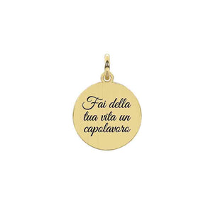 Ciondolo dorato con scritta capolavoro Componibile By You Vita Capolavoro 741162 Kidult