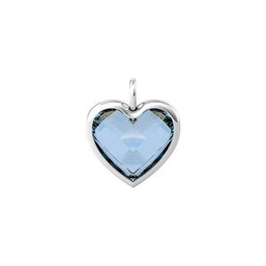 Ciondolo grande a cuore in glass azzurro Componibile By You Energy Stone 741090 Kidult