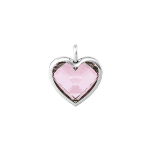 Ciondolo grande a cuore in glass rosa Componibile By You Energy Stone 741087 Kidult