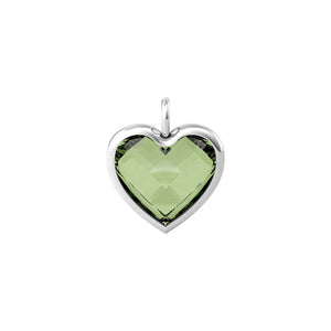 Ciondolo grande a cuore in glass verde Componibile By You Energy Stone 741089 Kidult