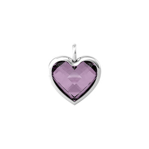 Ciondolo grande a cuore in glass viola Componibile By You Energy Stone 741088 Kidult