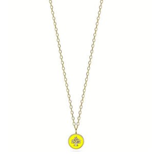 Collana Donna Acciaio Gold Albero della Vita smalto Giallo Liu Jo Luxury