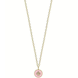 Collana Donna Acciaio Gold Albero della Vita smalto Rosa Liu Jo Luxury