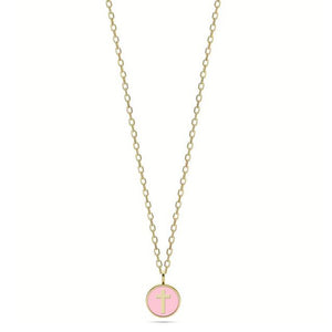 Collana Donna Acciaio Gold Croce smalto Rosa Liu Jo Luxury