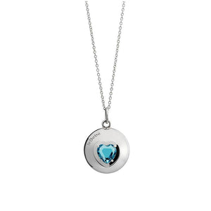 Collana Suonamore in Argento con Pietra a forma di Cuore Rosa e Azzurra Le Bebè