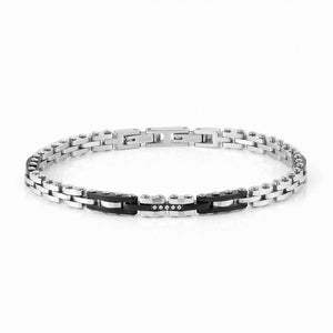 Bracciale Uomo Acciaio Strong pvd Nero Cubic Zirconia Nomination